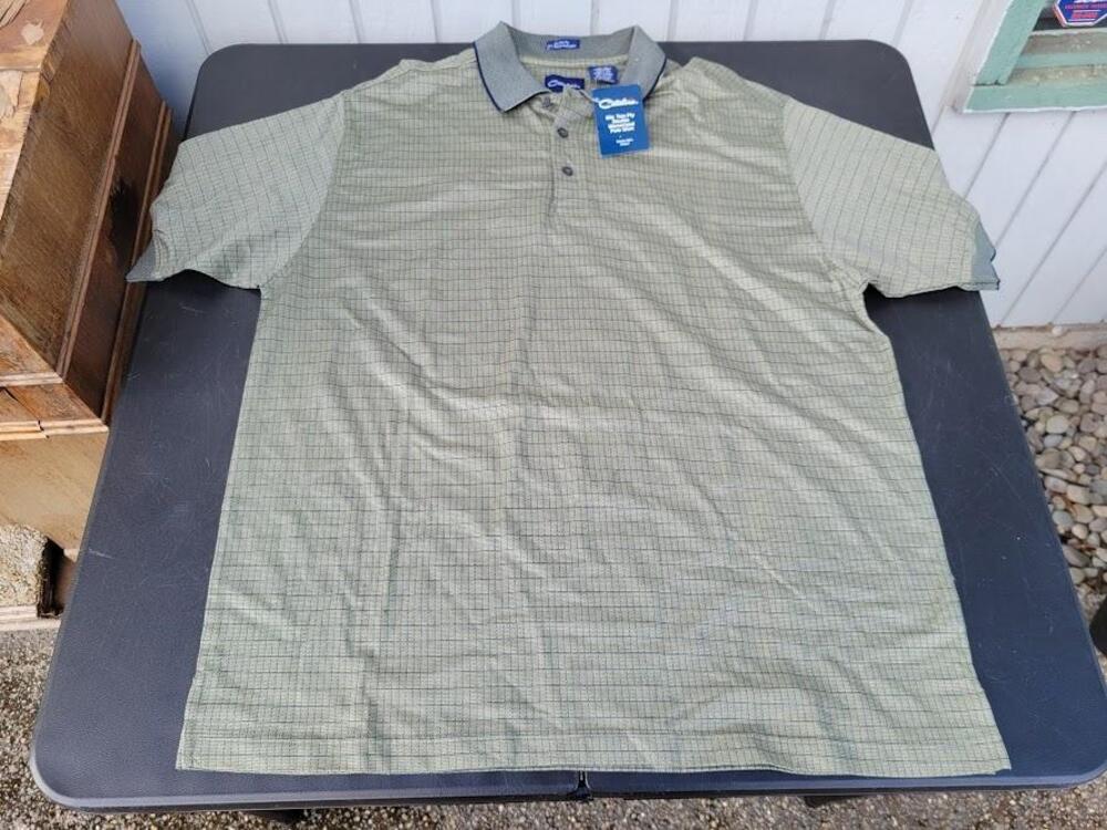 Catalina Polo Shirt Mens Extra Large Willow Green Double Mercerized Cotton Knit
